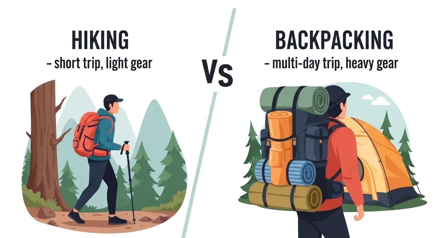 Difference Between Hiking and Backpacking