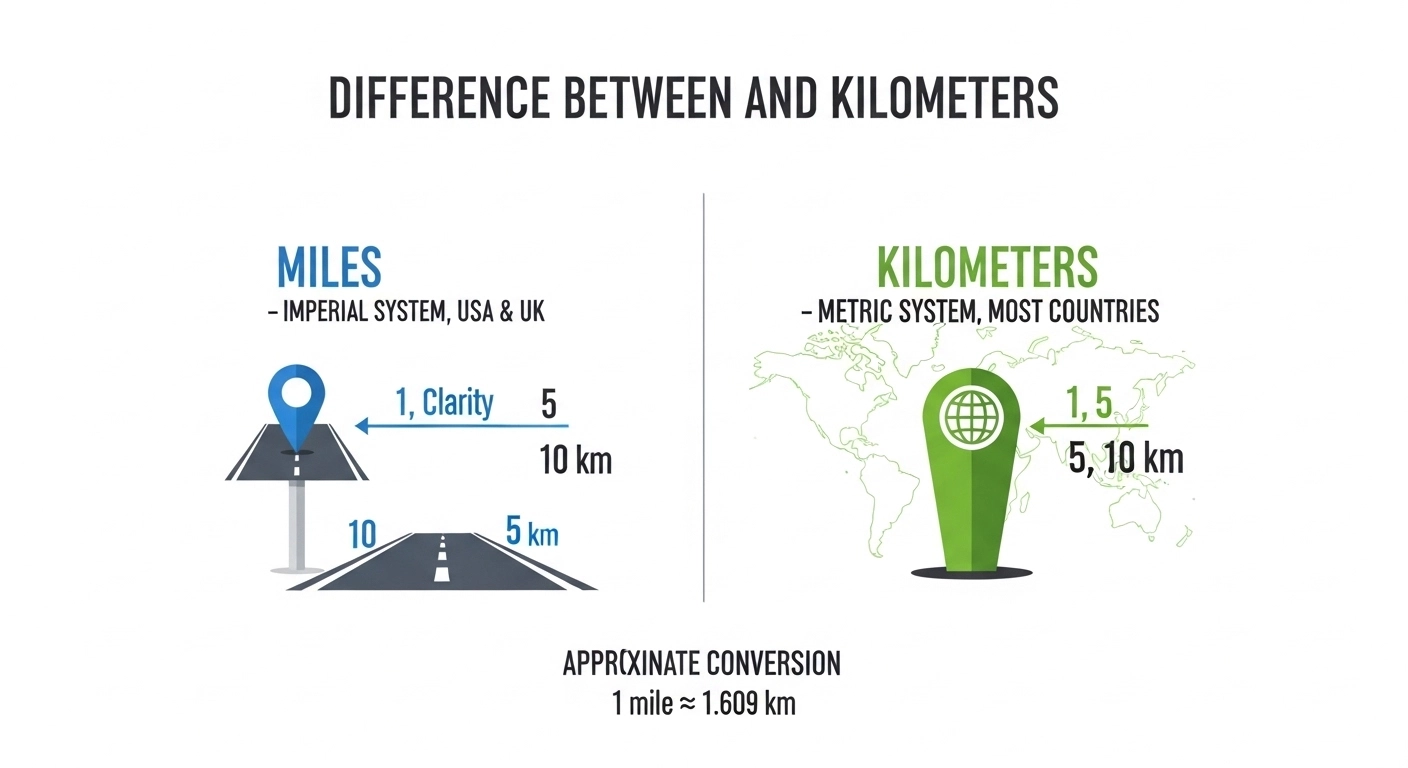 Difference Between Miles and Kilometers