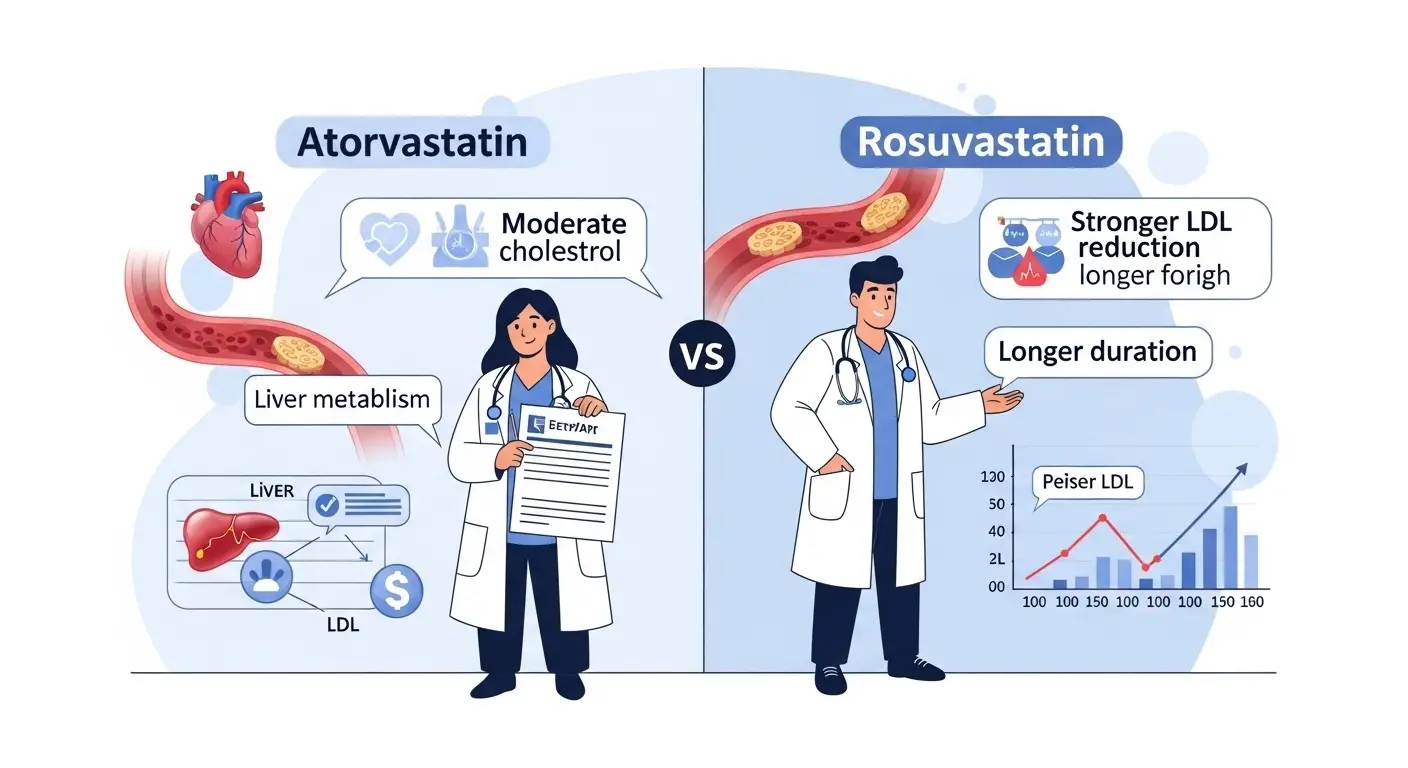 Difference Between Atorvastatin and Rosuvastatin