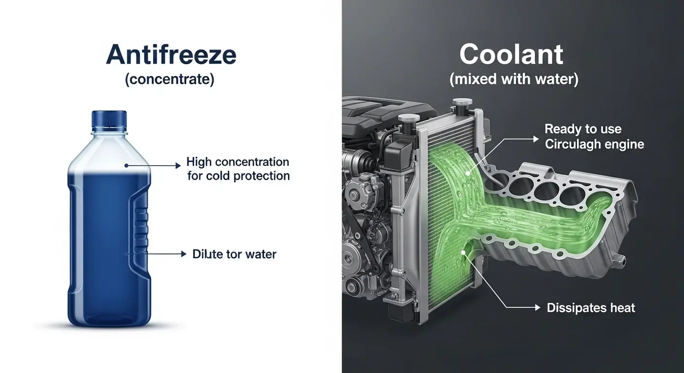 Difference Between Antifreeze and Coolant