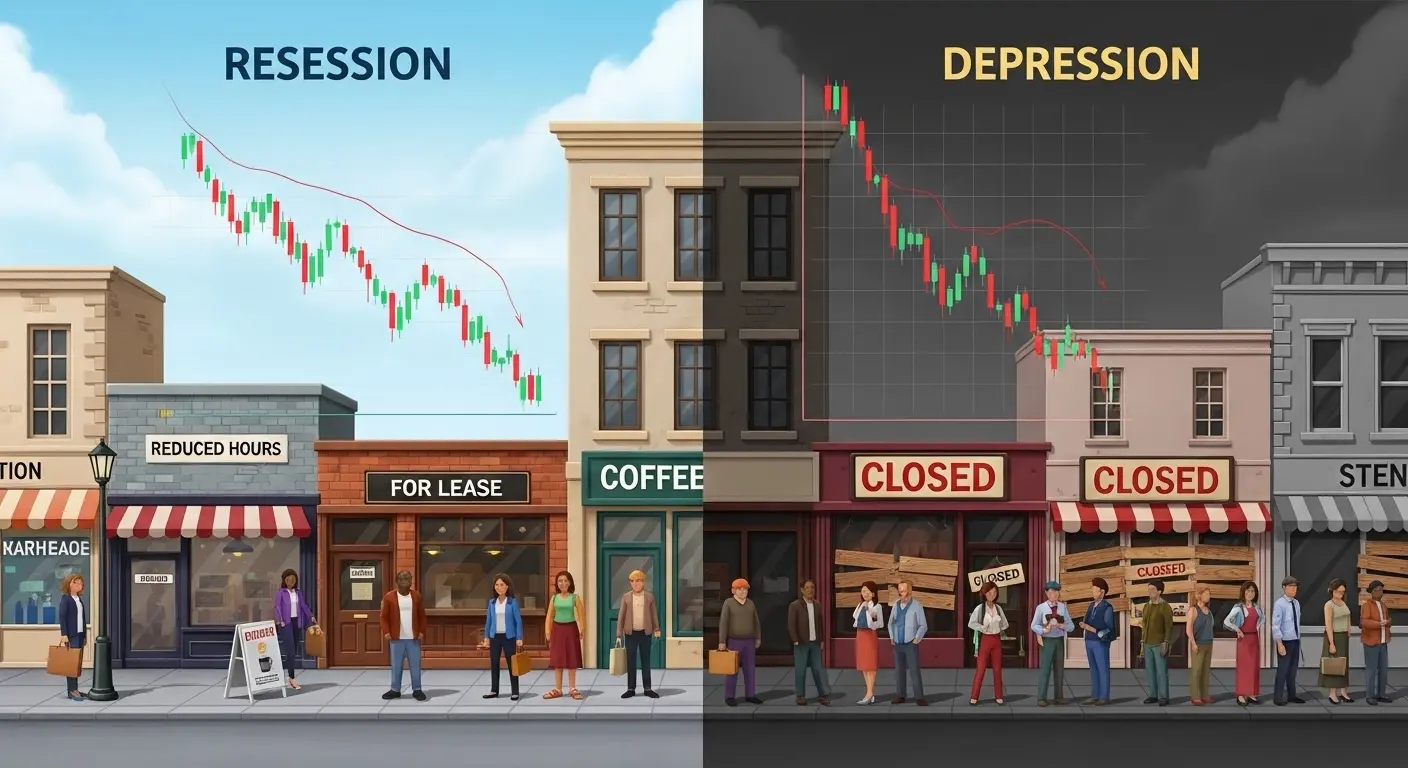 Difference Between Depression and Recession