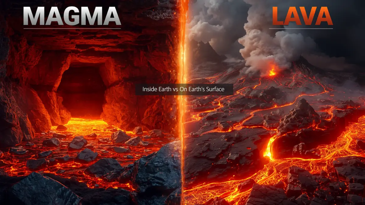 Difference Between Magma and Lava